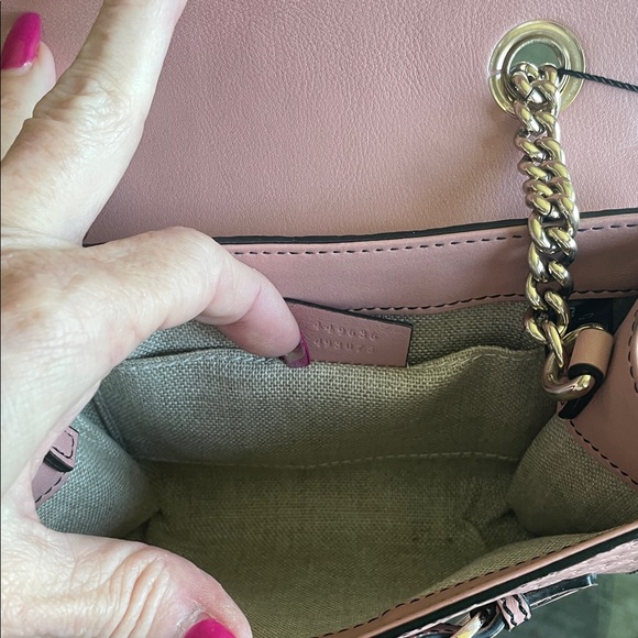 Gucci Pink Crossbody Bag with champagne,gold chain with coa - Picture 7 of 9
